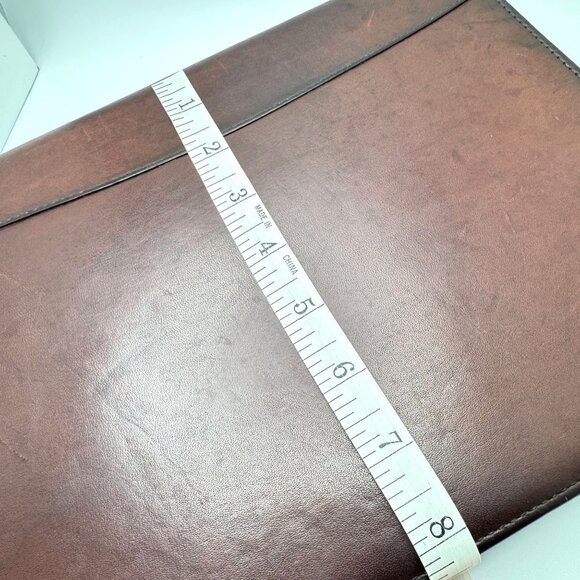 Franklin Quest Full Grain Aniline Leather Brown Planner Classic Sz 7 Ring Zipper - Picture 14 of 16